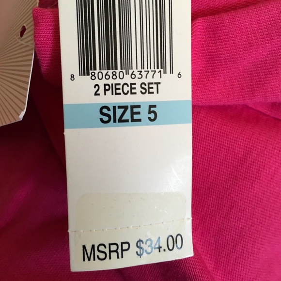 Kids Headquarters 2 Pc. Pink top& leggings set, Little Girl size 5. - Picture 8 of 11